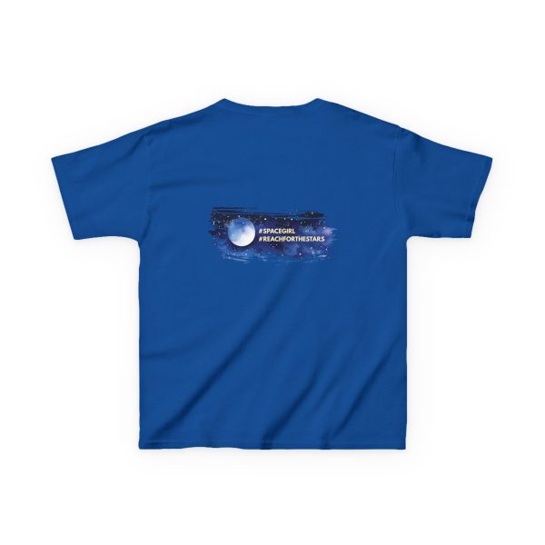 Space-themed Kids Tee, Fun Graphic T-Shirt for Boys and Girls, Gift for Birthday, Space Party, Science Lovers ~ ROYAL BLUE - Image 2