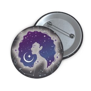 Custom Spacegirl Pin Buttons | Fun Accessories, Gift for Space Lovers, Button Badges, Unique Party Favors, Cool Fashion Statement